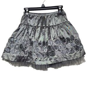 Jona Michelle Girls Gray Tulle Skirt Size 5 Sparkle Layered Party Skirt